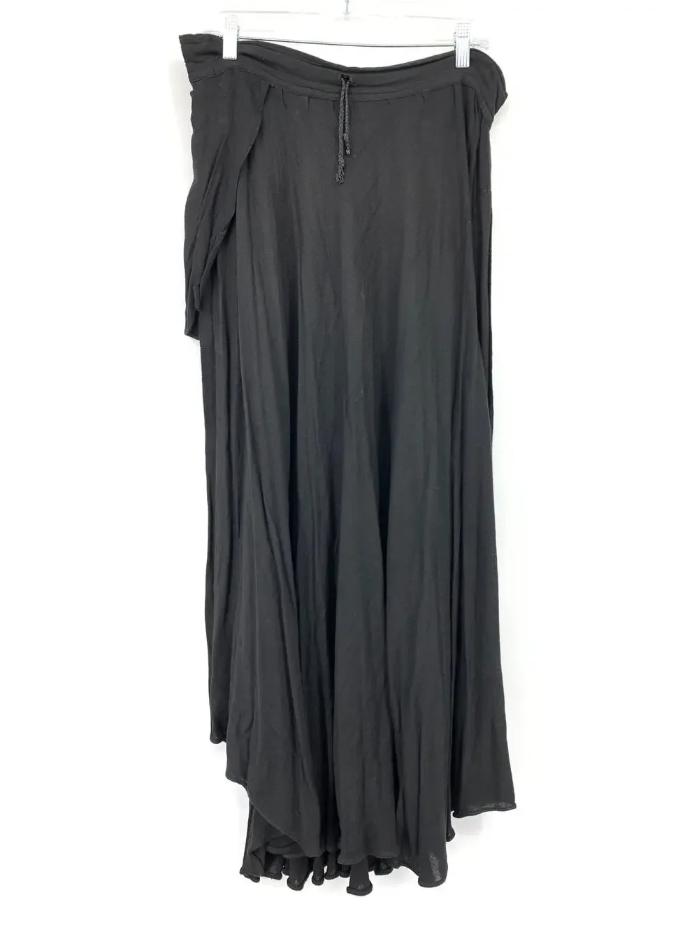 Vintage 90s Boho Asymmetrical Skirt Womens Sz L/XL Black Cotton Blend